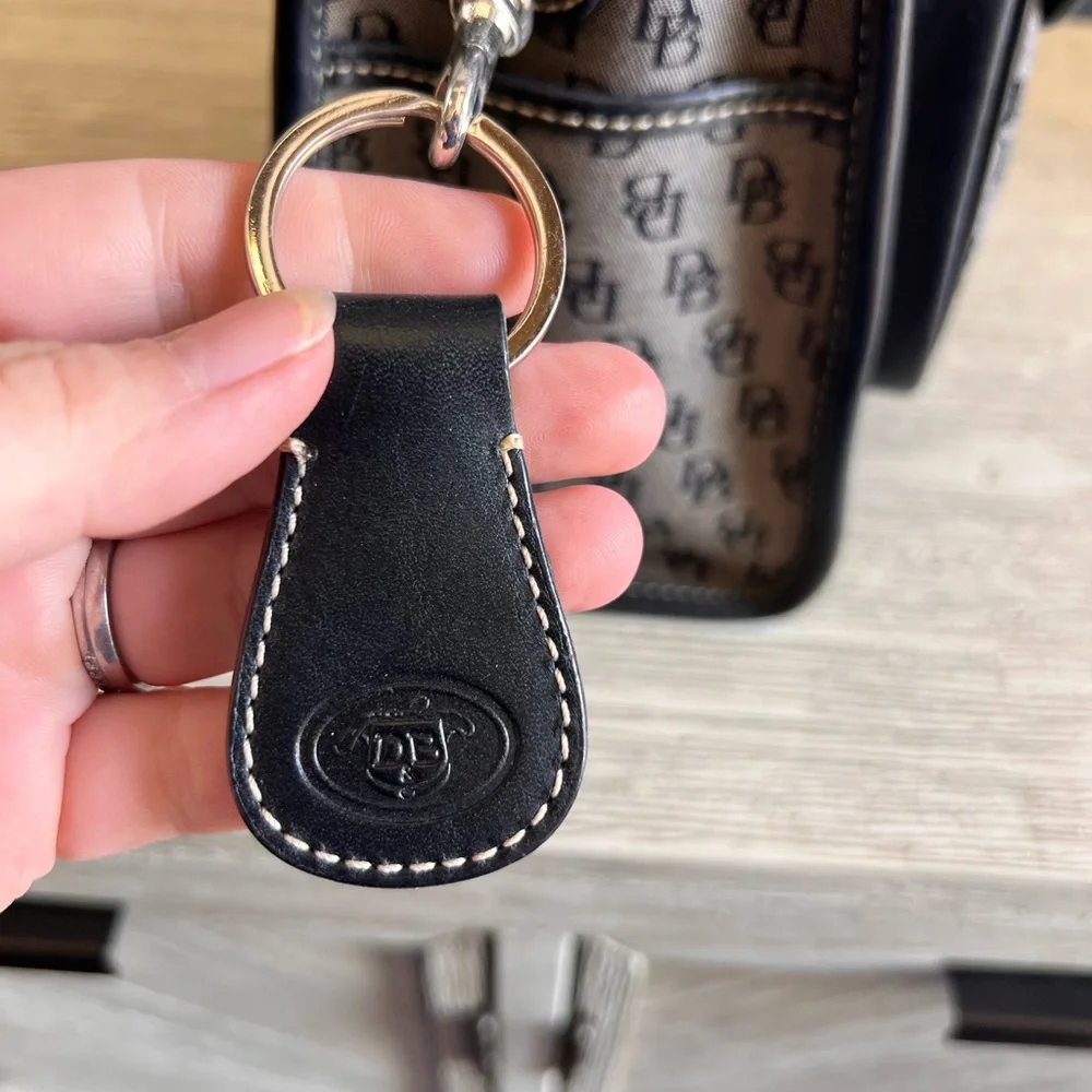 Dooney & Bourke Black Monogram Satchel with Pouches